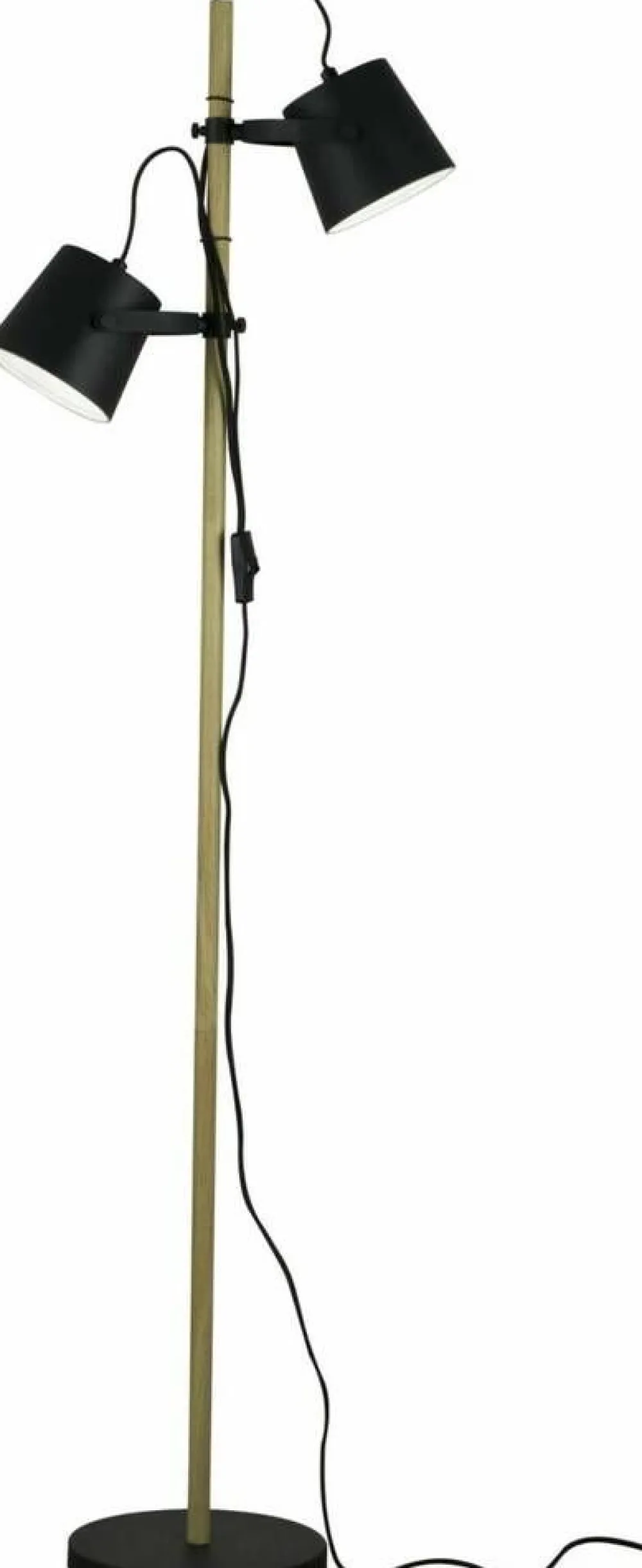 Sisustusvalaisimet^ Aneta Lighting lattiavalaisin Espresso 2-os. mattamusta/puu