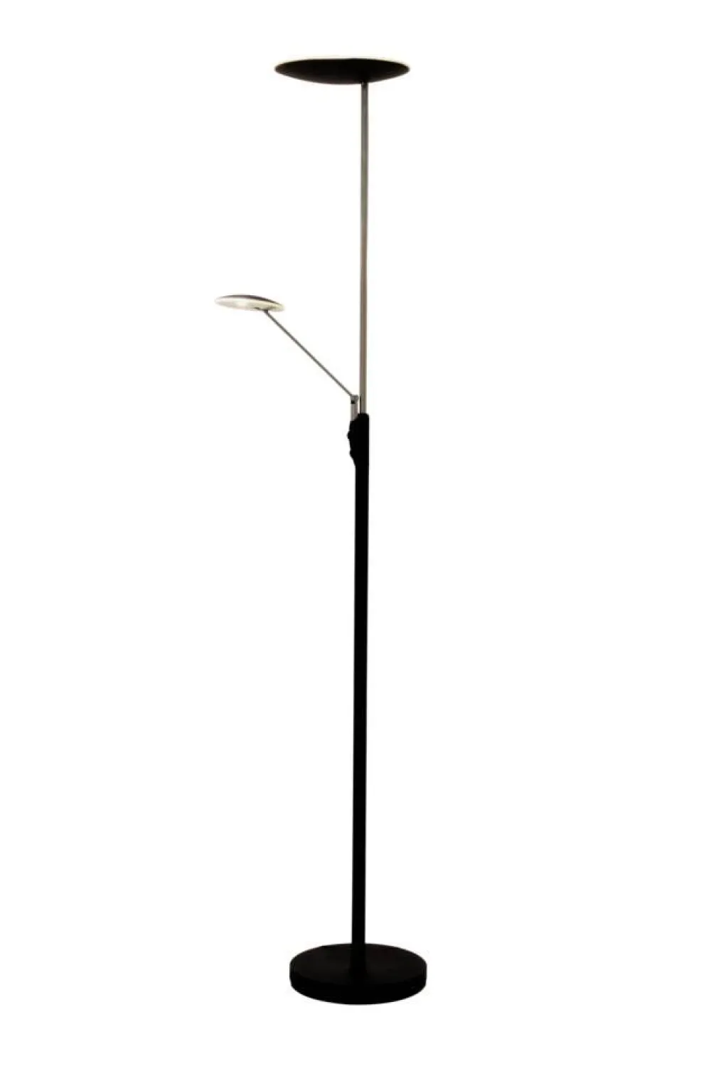 Sisustusvalaisimet^ Aneta Lighting lattiavalaisin Cadiz upplight musta/teräs LED