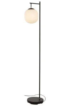 Sisustusvalaisimet^ Aneta Lighting lattiavalaisin Rille musta/valkoinen
