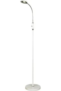 Sisustusvalaisimet^ Aneta Lighting led lattiavalaisin Hero valkoinen/kromi