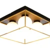 Sisustusvalaisimet^ Aneta Lighting plafondi Astro 28 cm musta/kulta/opaalivalkoinen