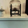 Sisustusvalaisimet^ Aneta Lighting pöytävalaisin Vinda musta/savulasi