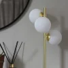 Sisustusvalaisimet^ Aneta Lighting pöytävalaisin Molekyl 3-os. mattamessinki