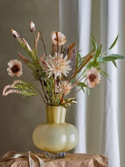 Koriste-Esineet^Bloomingville koristeoksa Palmflower ruskea