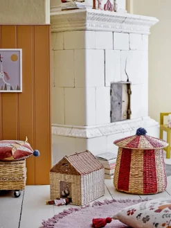 Säilytyskorit Ja Laatikot|Lastenhuone^Bloomingville Mini kori Birsen kannella punainen/beige