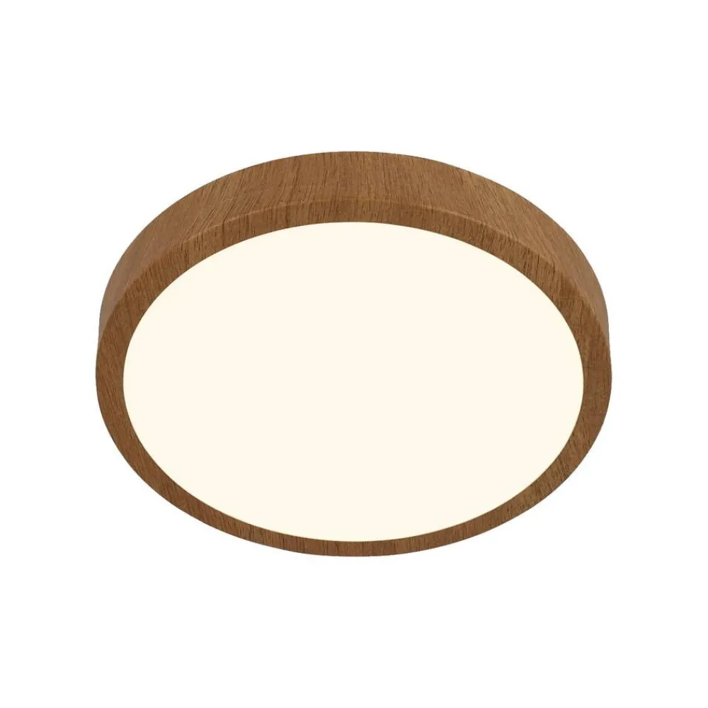 Sisustusvalaisimet^Briloner Runa LED-plafondi Ø 28 cm puu