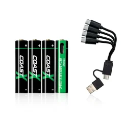 Paristot|Lamput Ja Valaisintarvikkeet^Coast paristo AAA USB-C 1.5V 4 kpl sis. latauskaapelin