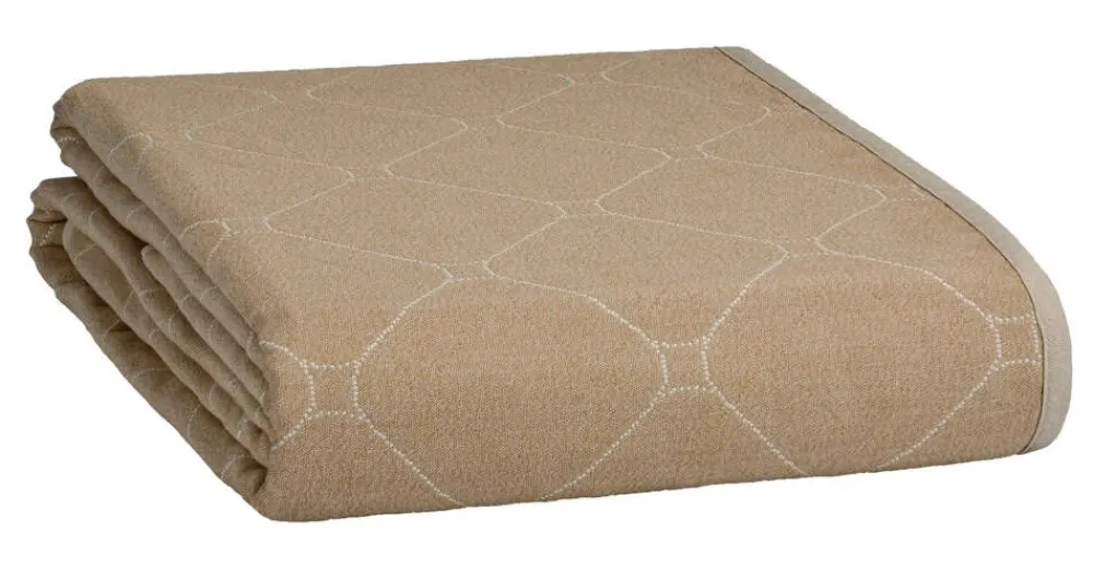 Sisustustekstiilit^Create Home Aamu päiväpeite 2-puoleinen 260x260cm khaki/l.valkoinen