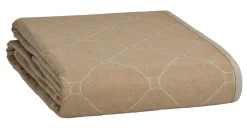 Sisustustekstiilit^Create Home Aamu päiväpeite 2-puoleinen 150x260cm khaki/l.valkoinen