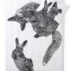 Vuodetekstiilit^Finlayson pussilakanasetti Villipedot 150x210 cm musta/valkoinen