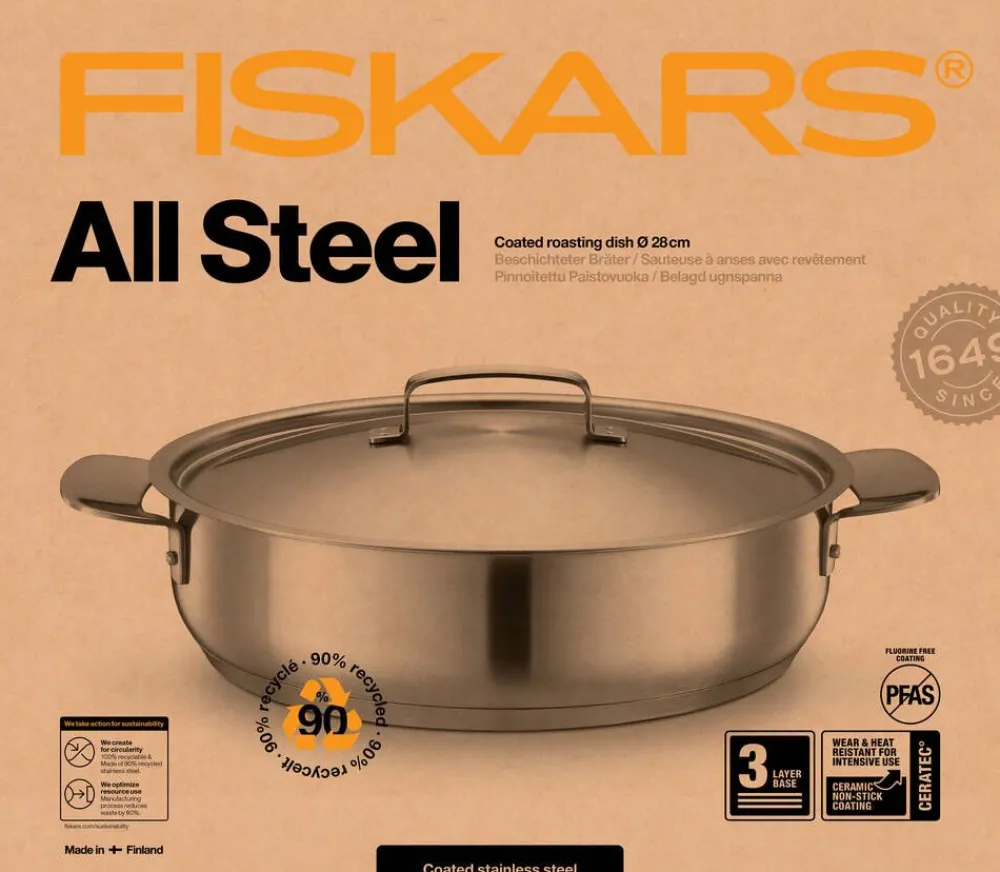 Paistoastiat^Fiskars All Steel paistovuoka 28 cm