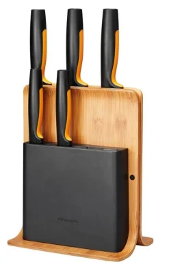 Veitset Ja Leikkuulaudat^Fiskars Functional Form veitsitukki bambu (sis. 5 veistä)
