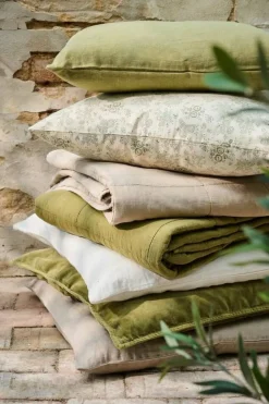 Sisustustekstiilit^IB Laursen tyynynpäällinen Agatha kukat vihreä