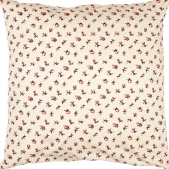 Sisustustekstiilit^IB Laursen tyynynpäällinen Antonia beige kukat ruskea/punain