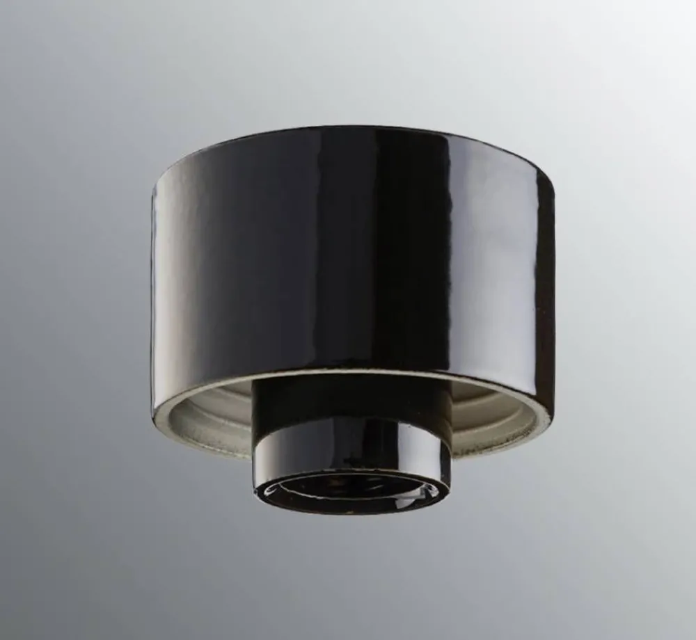 Lamput Ja Valaisintarvikkeet|Sisustusvalaisimet^Ifu00f6 Electric Ifö Electric posliinikanta suora, musta, kierre 84,5 mm,
