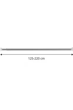 Kylpyhuone- Ja Saunatekstiilit|Kylpyhuone- Ja Saunatekstiilit^Ihanin suihkuverhotanko 125-220 cm hopea