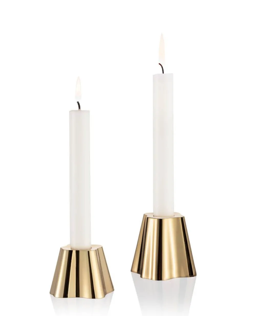 Lyhdyt Ja Kynttilänjalat^Iittala Aalto kynttilänjalka 50+65 mm messinki 2 kpl