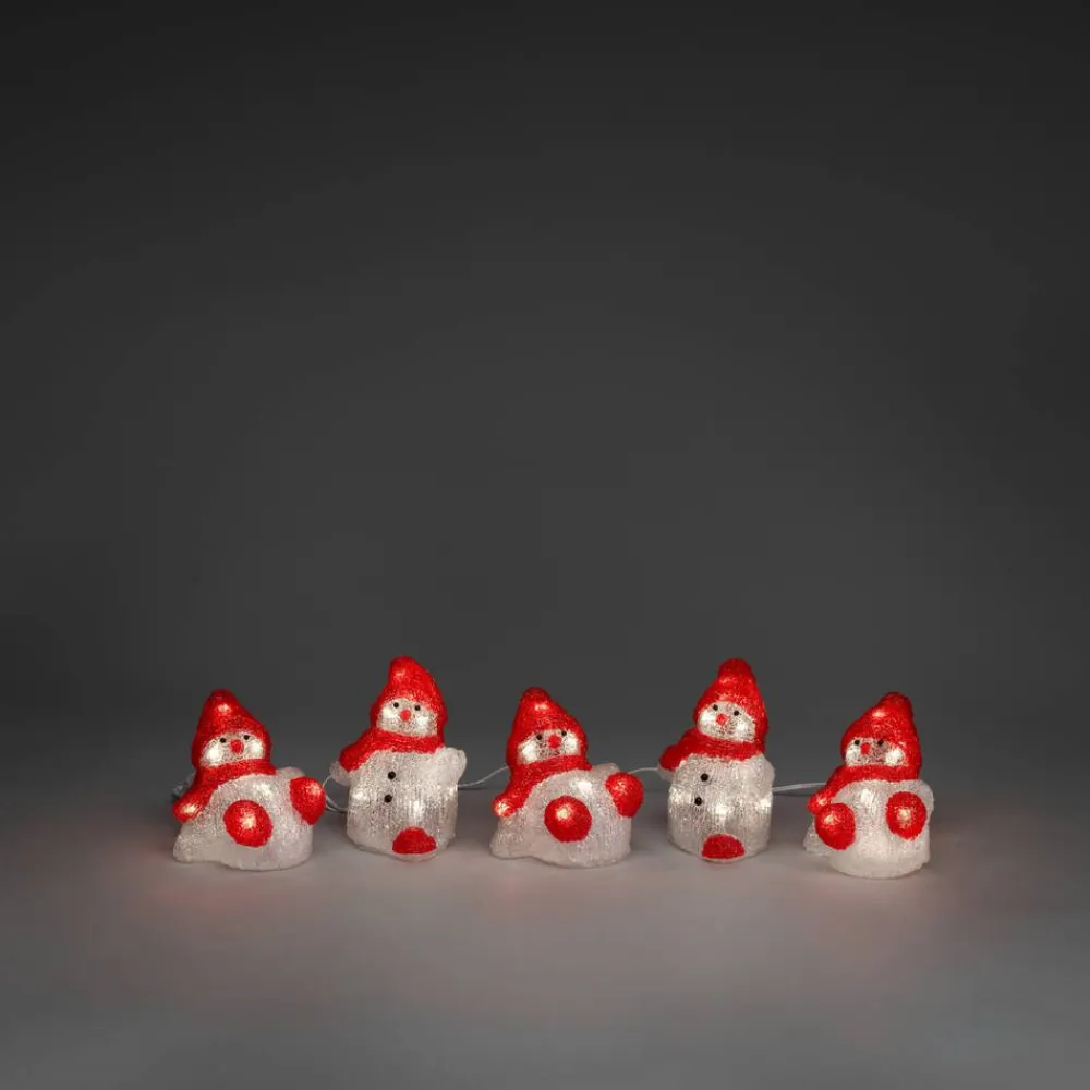 Koriste- Ja Kausivalot^Konstsmide akryylivalosarja Lumiukot 5 kpl/setti 40 x LED