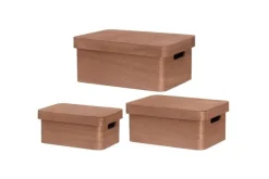 Säilytyskorit Ja Laatikot|Ruoansäilytys Ja Järjestys^4Living puulaatikko kannella 30x21x13 cm ruskea