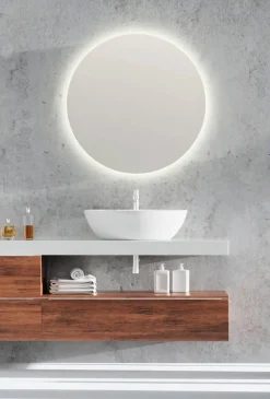 Kellot Ja Peilit^Mirrors and More peili Franzi Ø60 cm LED-valolla