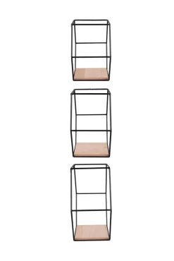 Hyllyt Ja Telineet|Huonekalut^Mirrors and More seinähylly Chiara musta/puu 3-pack
