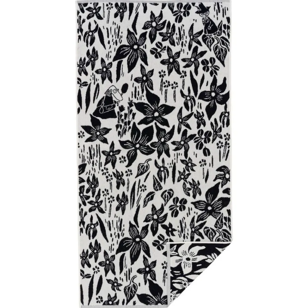 Kylpyhuone- Ja Saunatekstiilit|Kylpyhuone- Ja Saunatekstiilit^Moomin Arabia pyyhe 70x140 cm Lilja musta