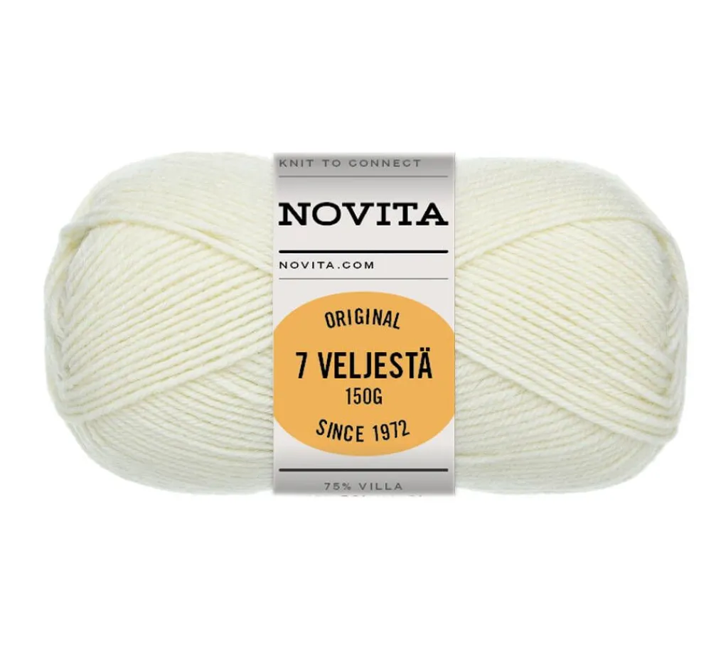 Kankaat Ja Käsityötarvikkeet^Novita 7 Veljestä lanka Original 150 g luonnonvalkoinen 010