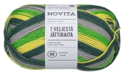 Kankaat Ja Käsityötarvikkeet^Novita 7 Veljestä Raita lanka Jättiraita 150g 8281 havu