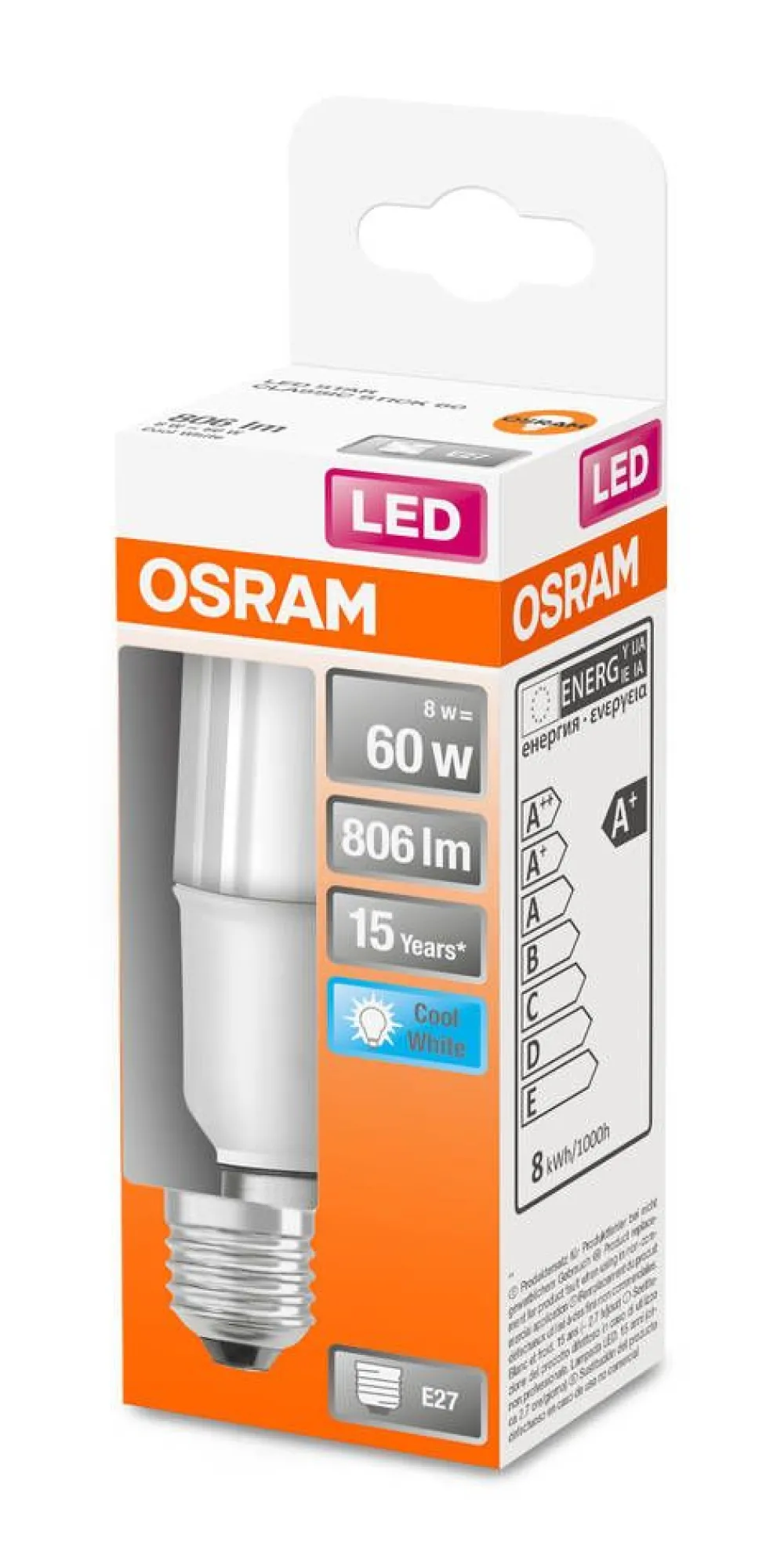 Lamput Ja Valaisintarvikkeet^Osram lamppu LED Star Stick 806 lm 4000 K E27