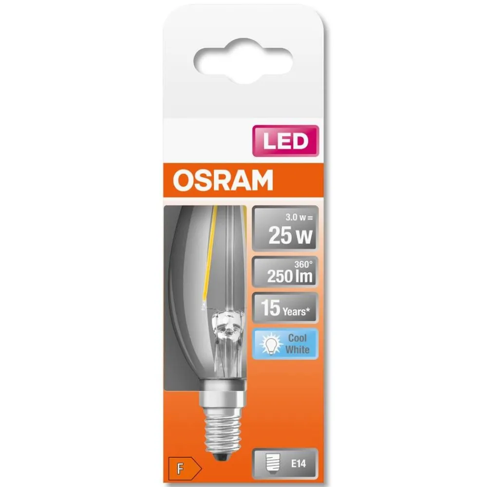 Lamput Ja Valaisintarvikkeet^Osram LED kynttilälamppu 2,5W/840 230V FIL E14 FS1