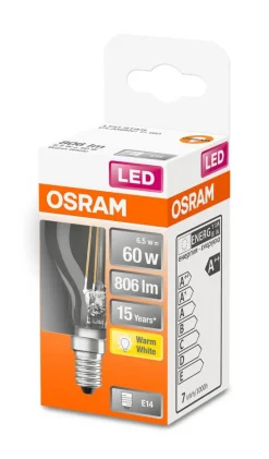Lamput Ja Valaisintarvikkeet^Osram LED pienkupulamppu 806lm 2700K E14
