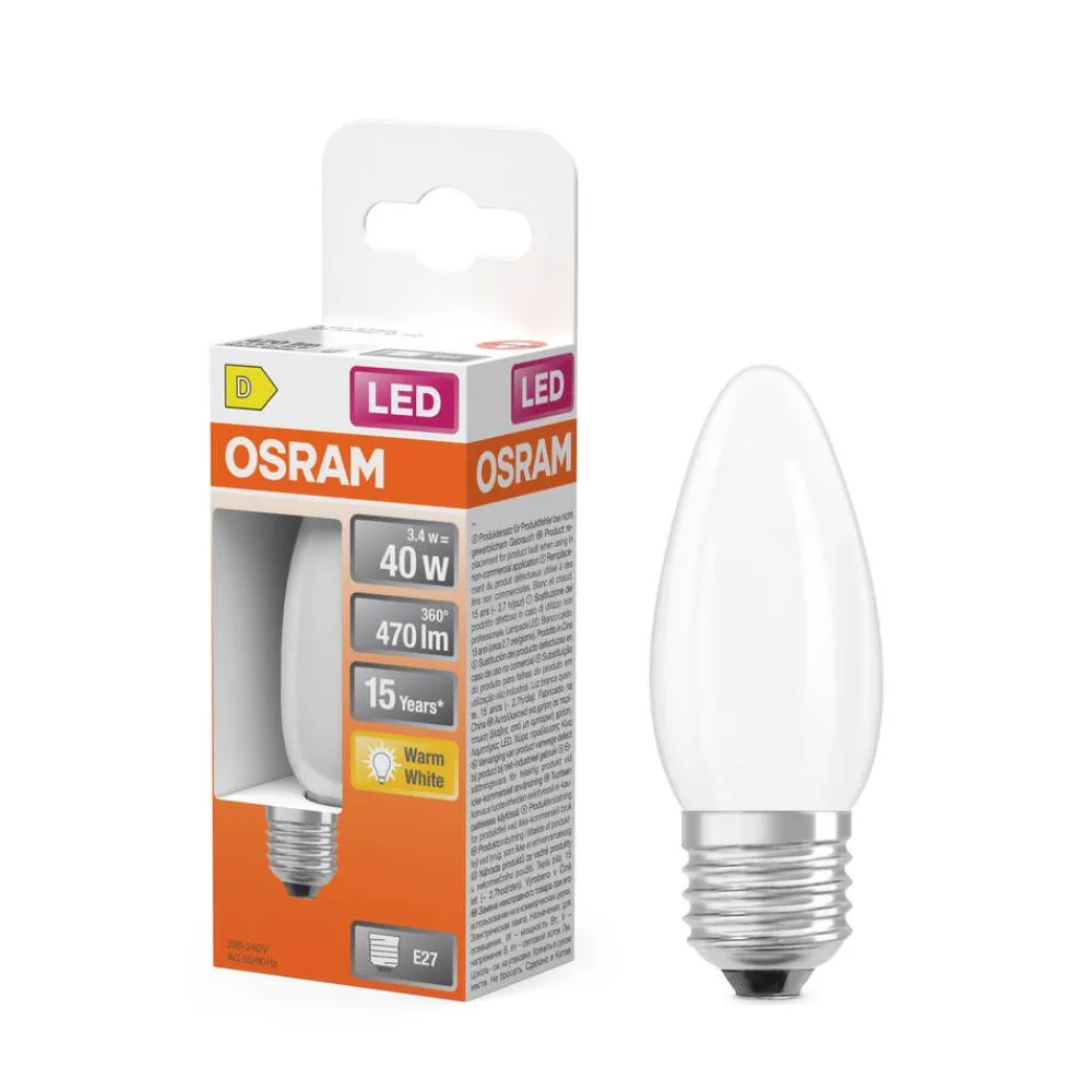 Lamput Ja Valaisintarvikkeet^Osram LED Star Classic B 40 Filament 3.4W 827 Frosted E27