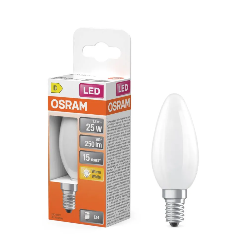 Lamput Ja Valaisintarvikkeet^Osram LED Star Classic B 25 Filament 1.8W 827 Frosted E14