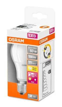 Lamput Ja Valaisintarvikkeet^Osram LED vakiolamppu päivänvalosensorilla 806lm 2700K E27