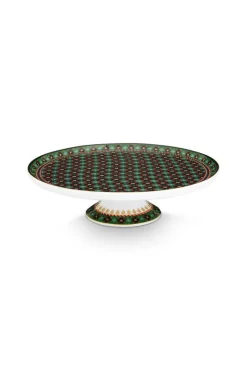 Tarjoilu^Pip Studio kakkutarjotin Clover 21 cm Green