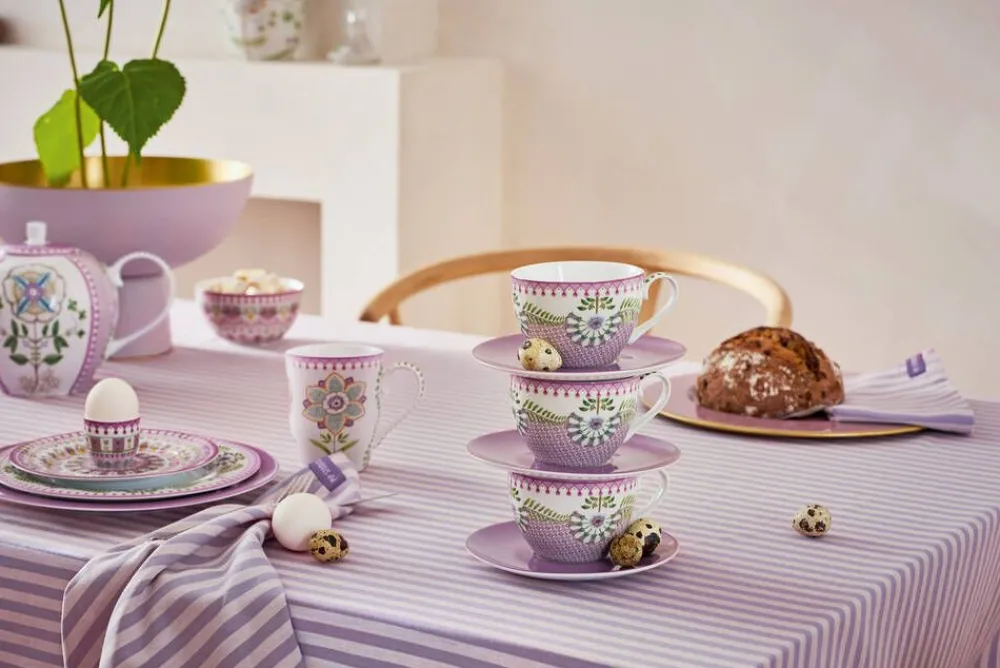 Keittiötekstiilit^Pip Studio keittiöpyyhe Stripes 65x65 cm Lilac 2 kpl