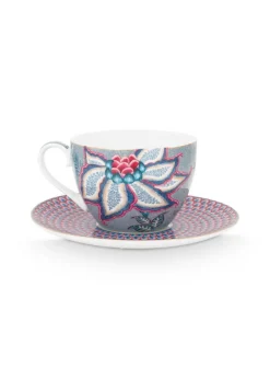 Astiat^Pip Studio kuppi & aluslautanen Flower Festival 280 ml Light