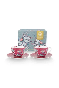 Astiat^Pip Studio kuppi & aluslautanen Flower Festival 280 ml 2 kpl