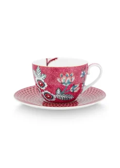 Astiat^Pip Studio kuppi & aluslautanen Flower Festival 280 ml 2 kpl