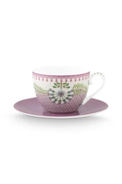 Astiat^Pip Studio kuppi ja alunen Lily&Lotus Tiles 280 ml Lilac