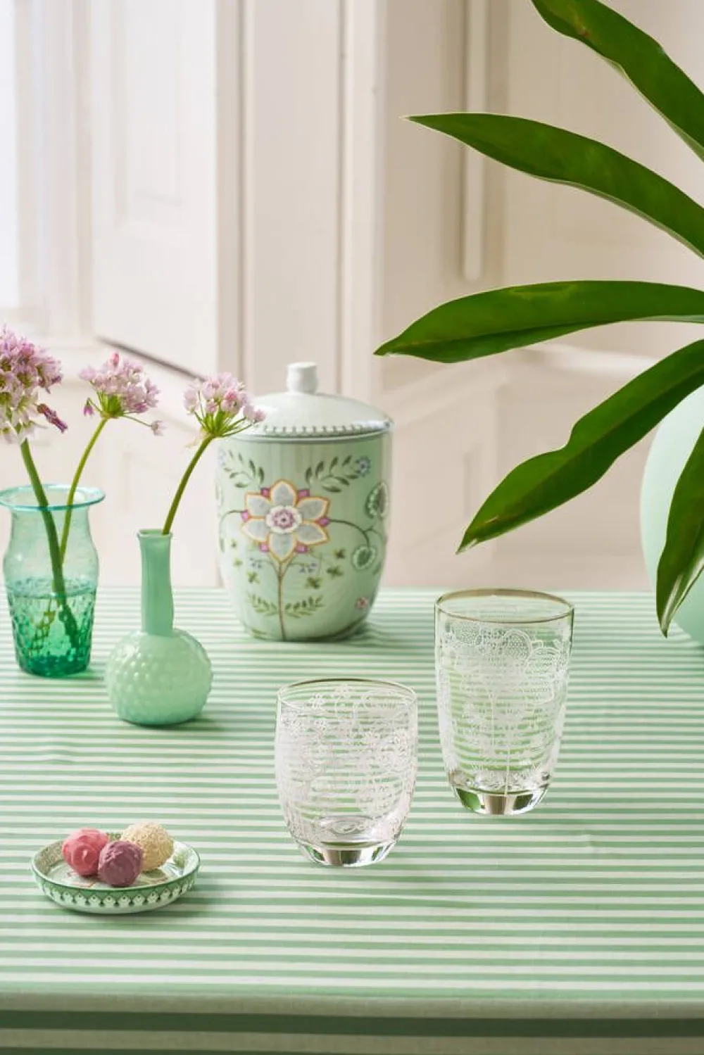 Astiat^Pip Studio longdrinklasi Flower White 400 ml 2 kpl