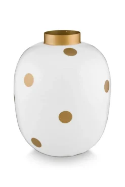 Maljakot Ja Ruukut^Pip Studio maljakko Metal Dots 32 cm White-Gold