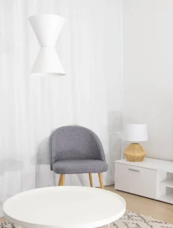 Sisustusvalaisimet^Sessak Länsi designriippuvalaisin valkoinen