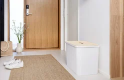 Paperikorit Ja Roska-Astiat^Smartstore Collect lajitteluastia vanerikannella 76 L  valkoinen