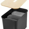 Paperikorit Ja Roska-Astiat^Smartstore Collect lajitteluastiasetti vanerikannella 76 L musta