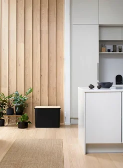 Paperikorit Ja Roska-Astiat^Smartstore Collect lajitteluastia vanerikannella 76 L musta