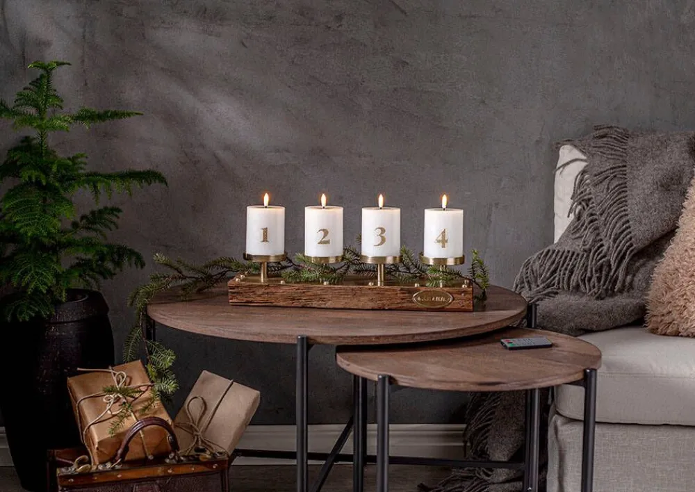 Koriste- Ja Kausivalot^Star Trading LED-kynttilä Flamme Advent valkoinen 4 kpl
