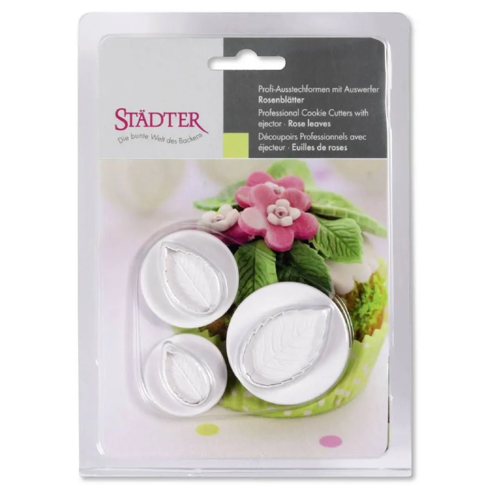 Leivonta^ Städter Painomuotti ruusunlehti 3-osaa 2-4 cm