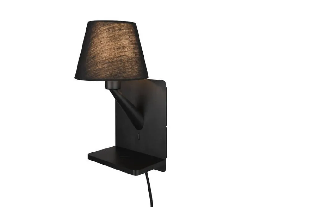 Sisustusvalaisimet^Trio Lighting Comfort seinävalaisin E14 mattamusta latausase