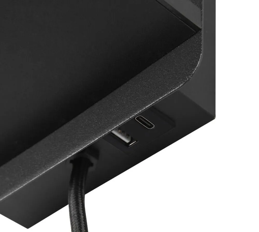 Sisustusvalaisimet^Trio Lighting Comfort seinävalaisin E14 mattamusta latausase